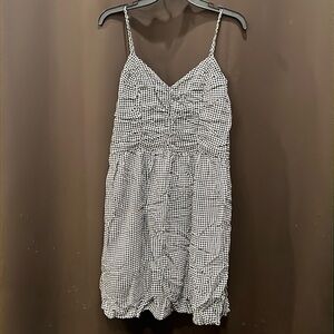 Maurices, Womans Summer Dress Black/White Gingham w/Adj Spaghetti Straps, Size M